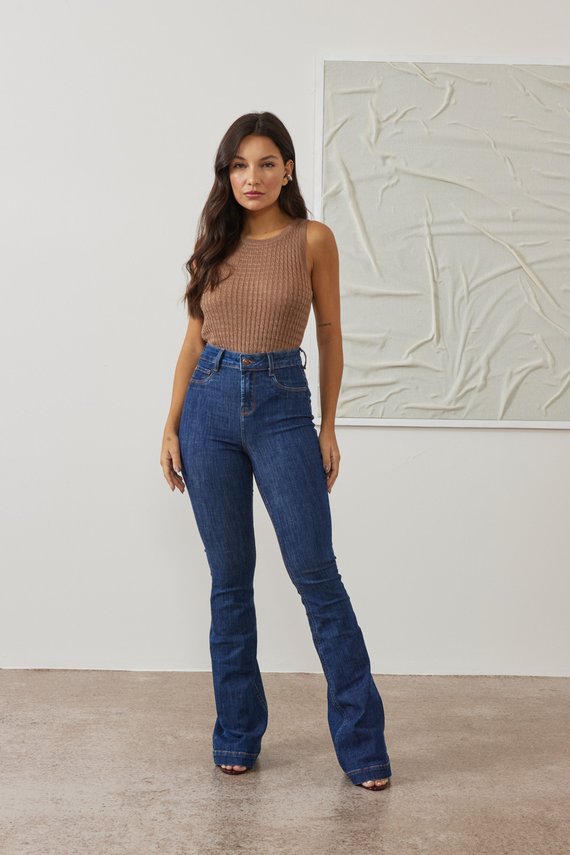 Calça Feminina Flare Cintura Media Alongada - DZ21611