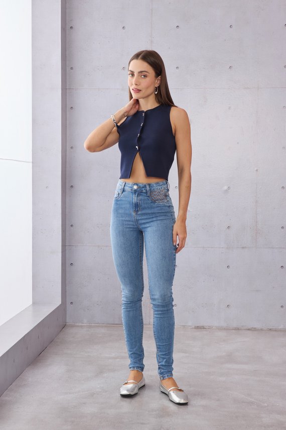 Calça Jeans Feminina Skinny Tradicional Cintura Media- DZ21503