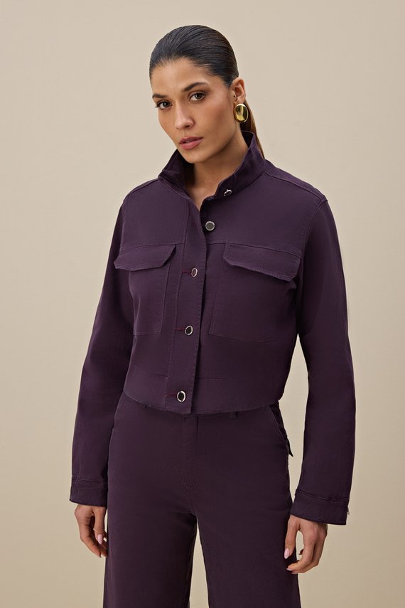 Jaqueta Feminina Solta Manga Longa Cropped - IDX9052.VIN