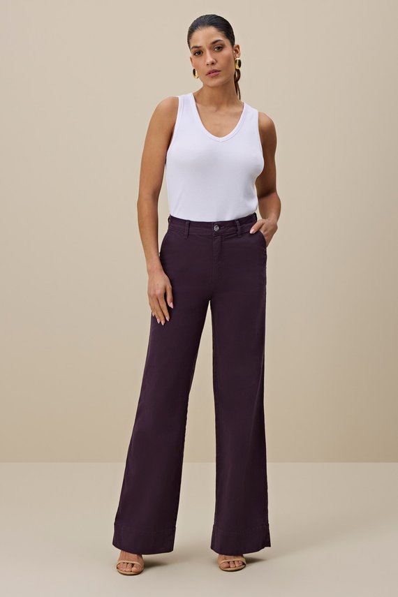 Calça Feminina Munique Wide Leg Cintura Alta - IDX20322.VIN