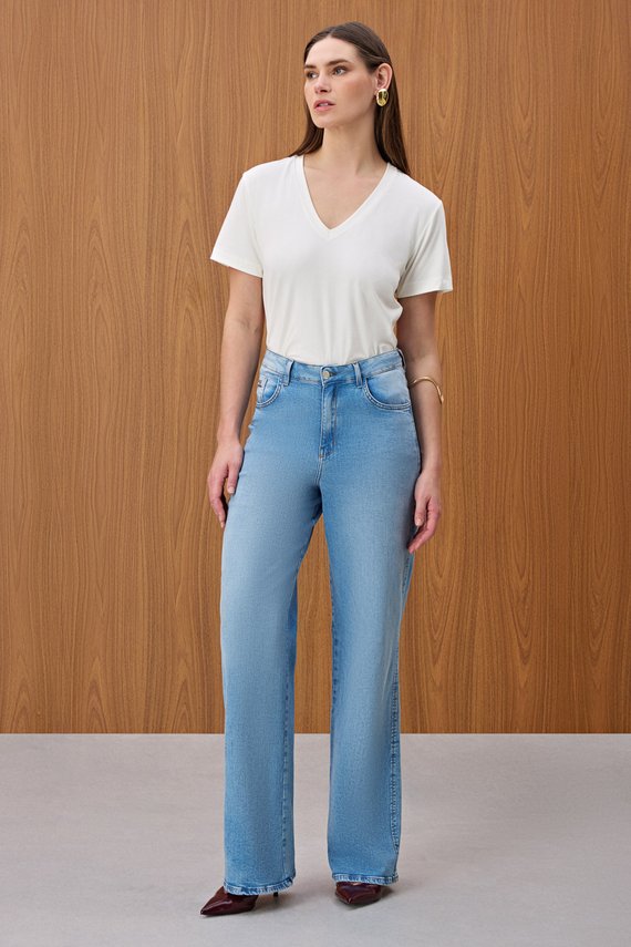 Calça Feminina Berlim Reta Cintura Alta Tradicional - IDX20267