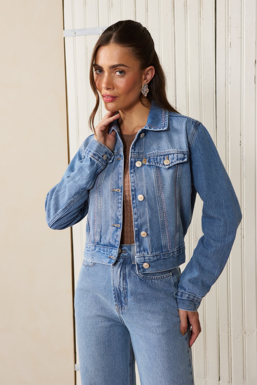 dz9251 alg jaqueta jeans feminina regular cropped manga longa frente 6