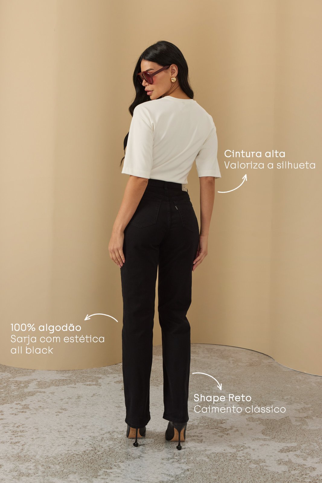 dz21230 pre alg calca jeans feminina reta tradicional cintura alta costas 2