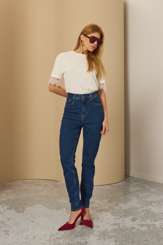 Calça Jeans Feminina Mom Fit Cigarrete - DZ21229