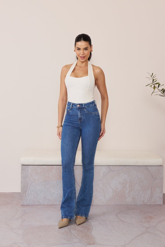 Calça Feminina Flare Cintura Media Alongada - DZ21624