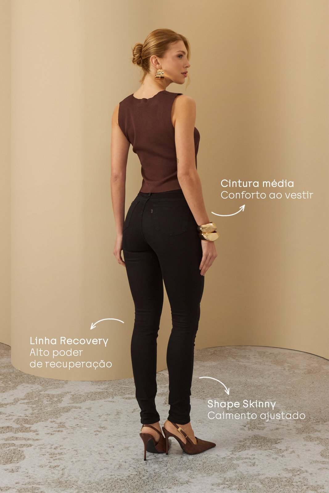 dz21295 pre com calca jeans feminina skinny tradicional cintura media costas