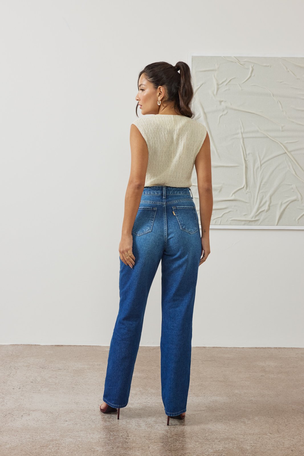 dz21556 alg calca jeans feminina reta tradicional cintura alta costas 3