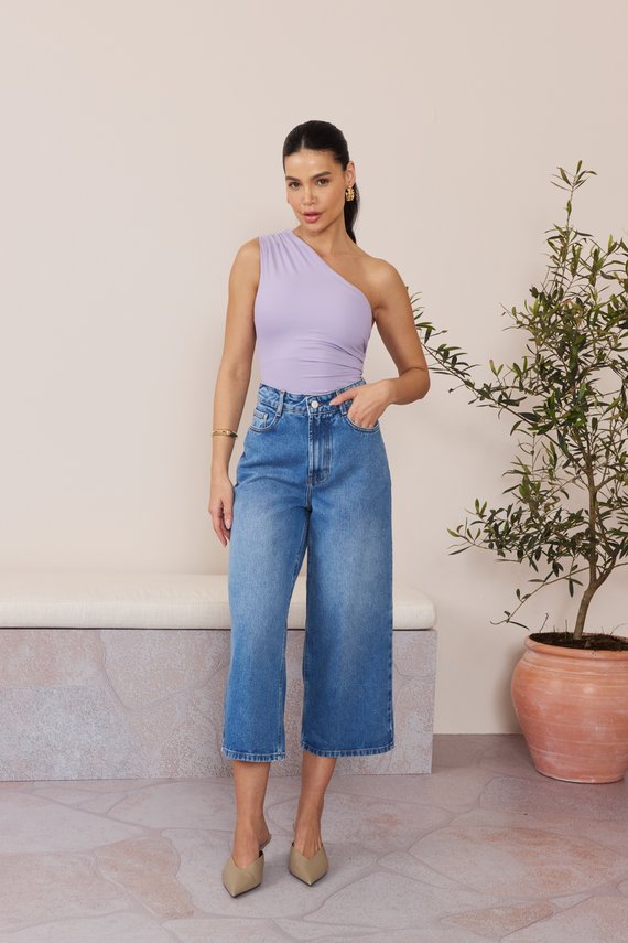 Calça Jeans Feminina Pantacourt Cropped Cintura Hot Pants - DZ21622