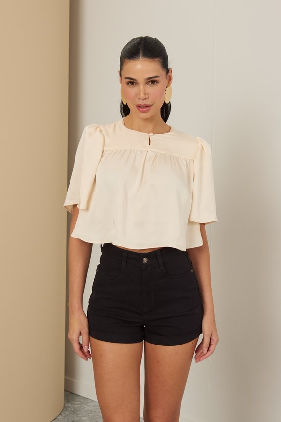 Shorts Jeans Feminina Setentinha Fit com Barra Dobrada - DZ6515