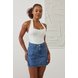 dz6892 sen shorts saia jeans feminino curto cintura alta frente 9