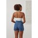 dz6892 sen shorts saia jeans feminino curto cintura alta costas 6