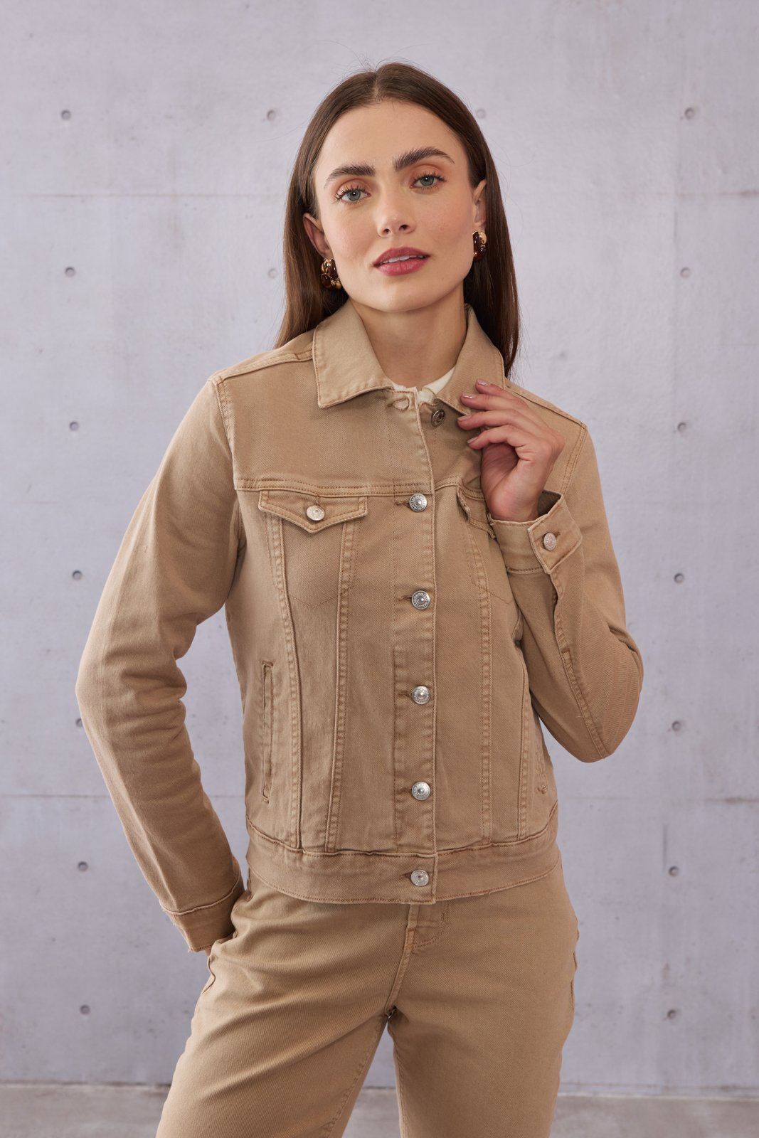 dz9278 com jaqueta jeans feminina elastano tradicional manga longa frente 7