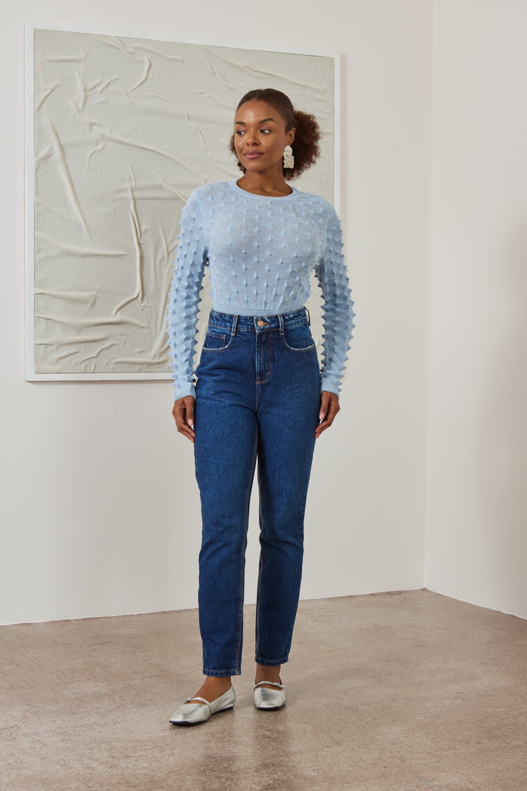 dz21549 alg calca jeans feminina mom cigarrete cintura alta frente 10