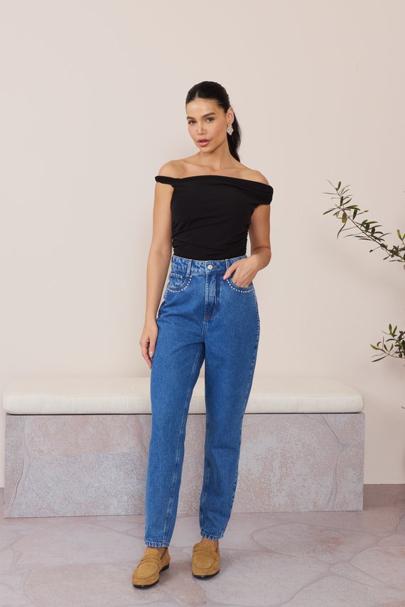 Calça Jeans Feminina Slouchy Cigarrete Cintura Alta - DZ21608