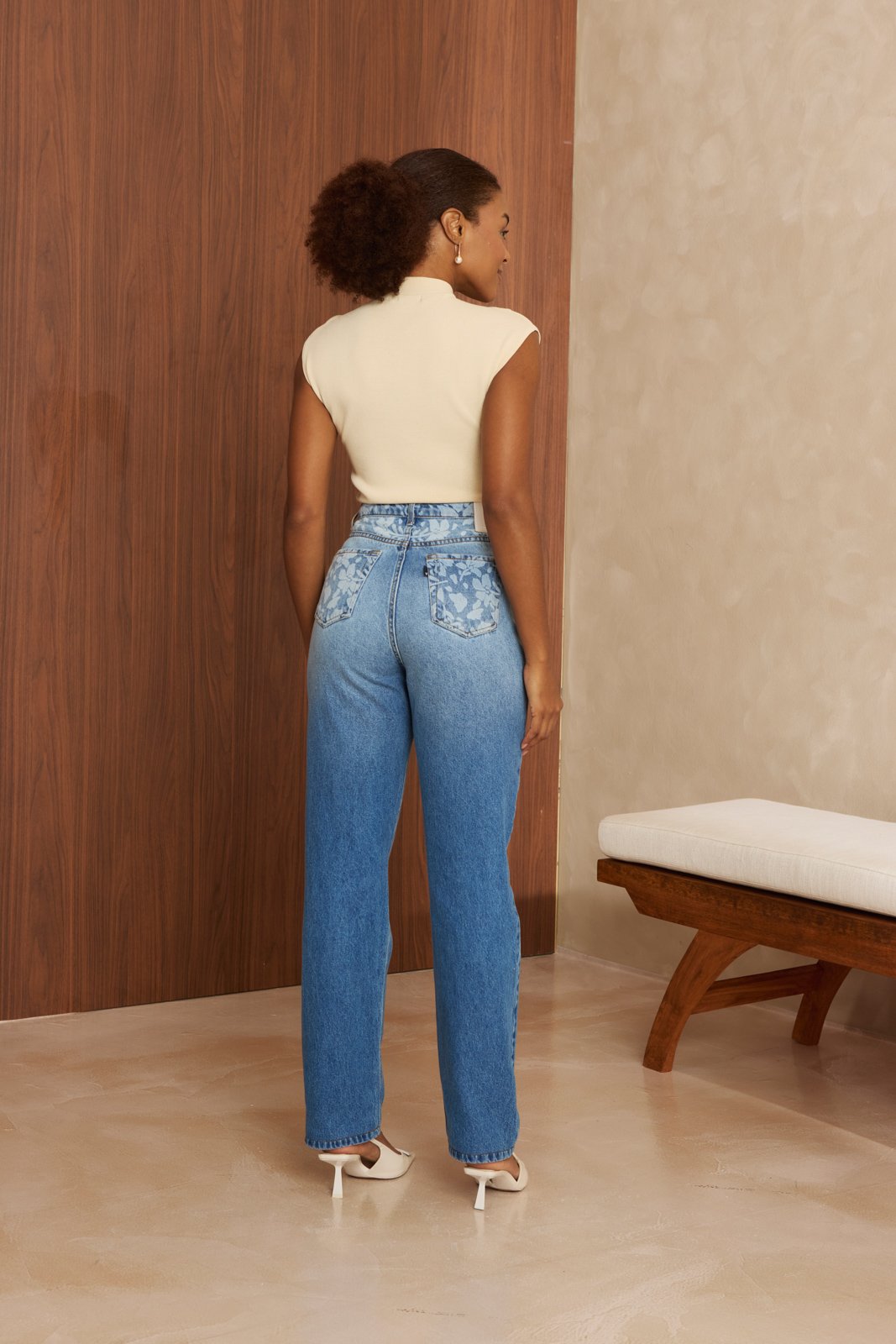 dz21584 alg calca jeans feminina reta tradicional cintura alta costas 1