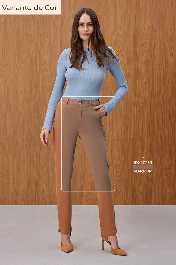 Calça Feminina Siena Alfaiataria Cintura Alta Cigarrete - IDX20259.MAR