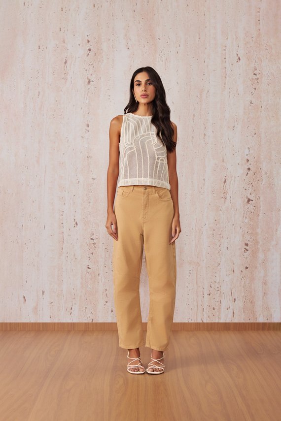 Calça Feminina Atlanta Barril Cintura Alta Cigarrete - IDX20460